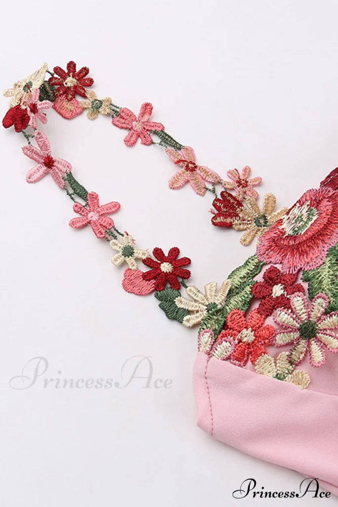 Embroidered Floral Strappy Dress image 10