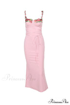 Embroidered Floral Strappy Dress image 8
