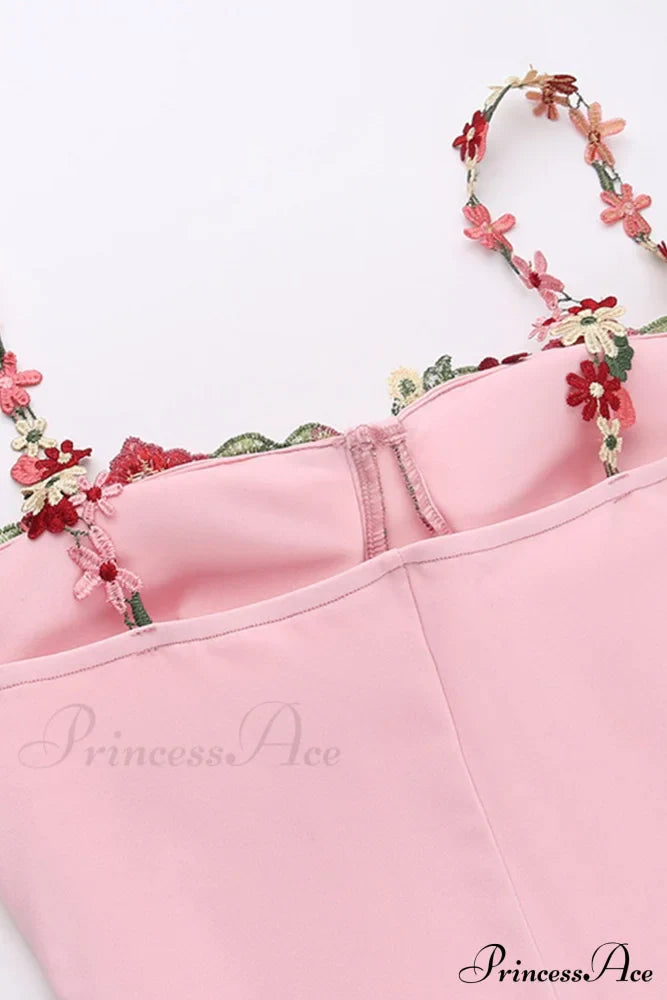 Embroidered Floral Strappy Dress image 13