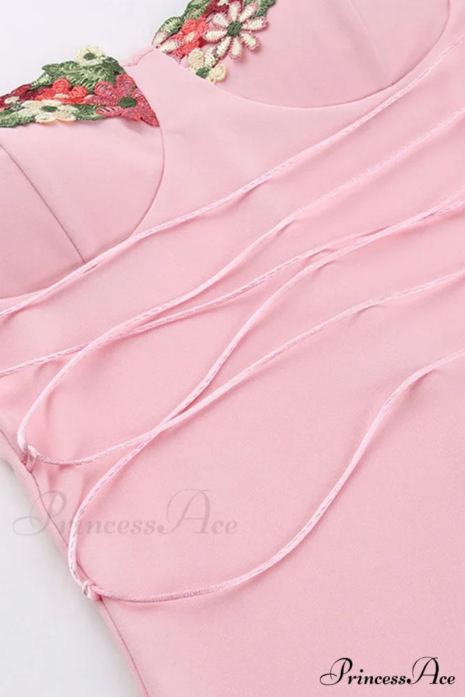 Embroidered Floral Strappy Dress image 11