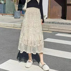 Embroidered Flower Lace High Waist Boho Skirt image 4