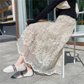 Embroidered Flower Lace High Waist Boho Skirt image 1