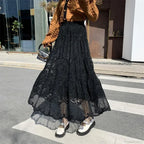 Embroidered Flower Lace High Waist Boho Skirt image 7