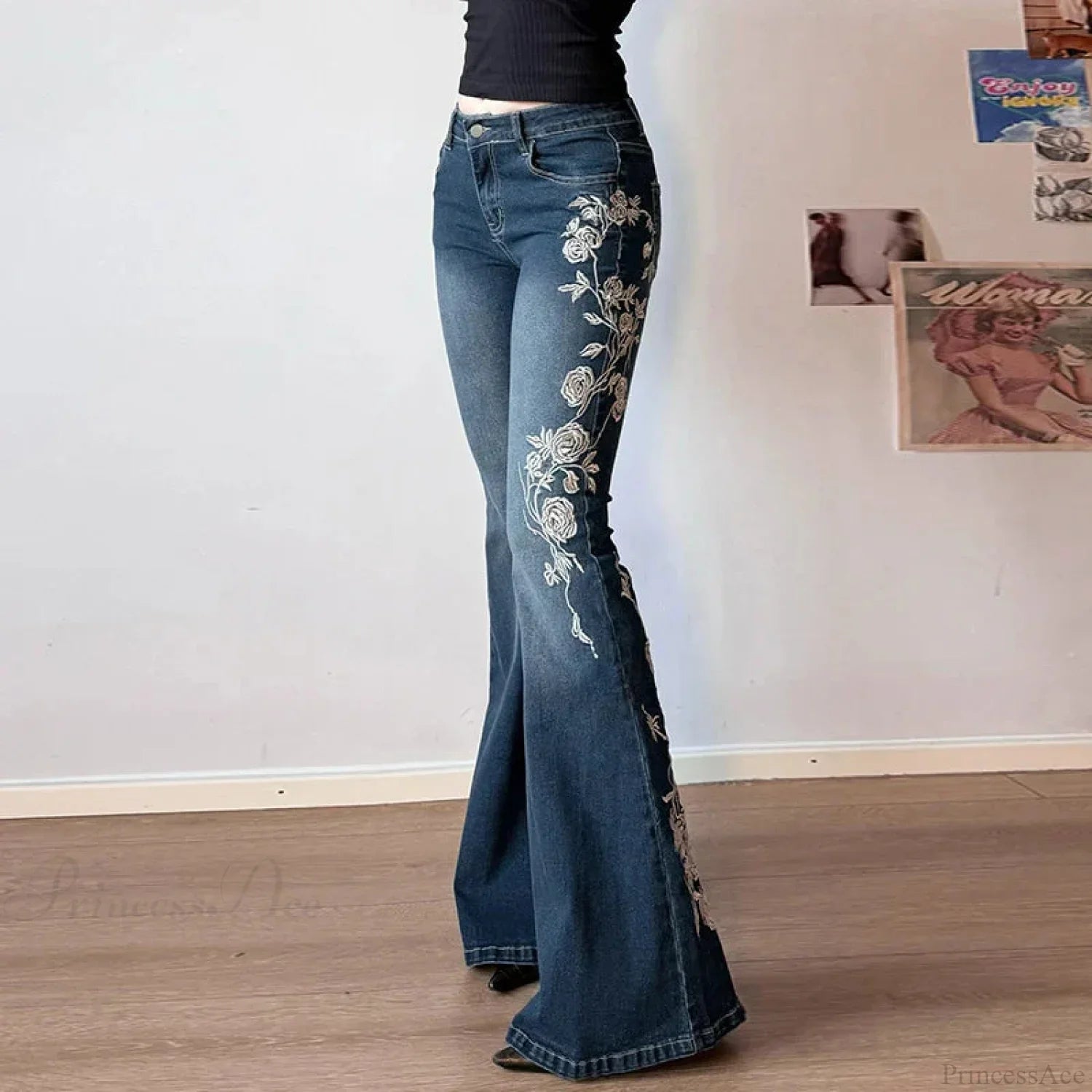 Embroidered Gothic Flare Pant image 1