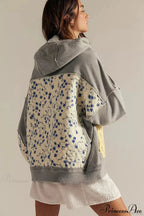 Embroidered Panel Design Casual Pullover Hoodie image 3