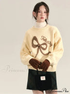 Embroidery Elegant Bow Sweater image 2