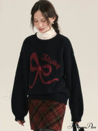 Embroidery Elegant Bow Sweater image 1