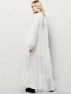 Embroidery Flower V-neck Split Mini Boho Dress image 6