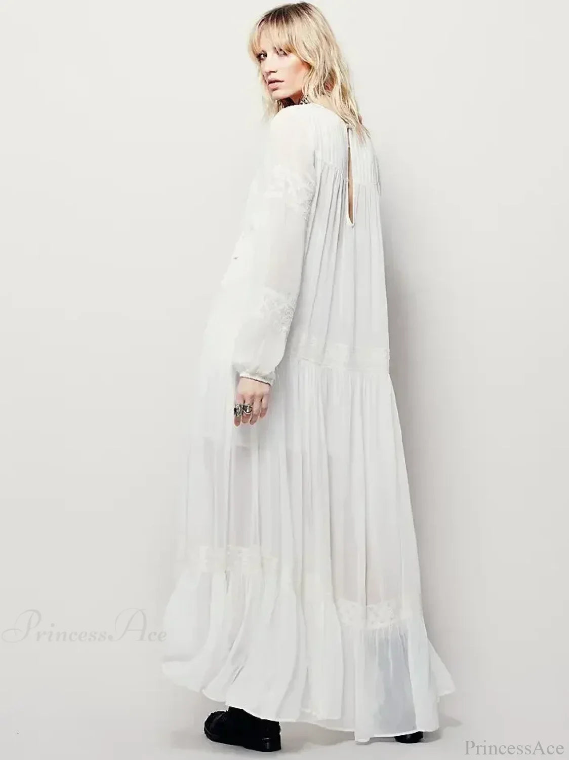 Embroidery Flower V-neck Split Mini Boho Dress image 6