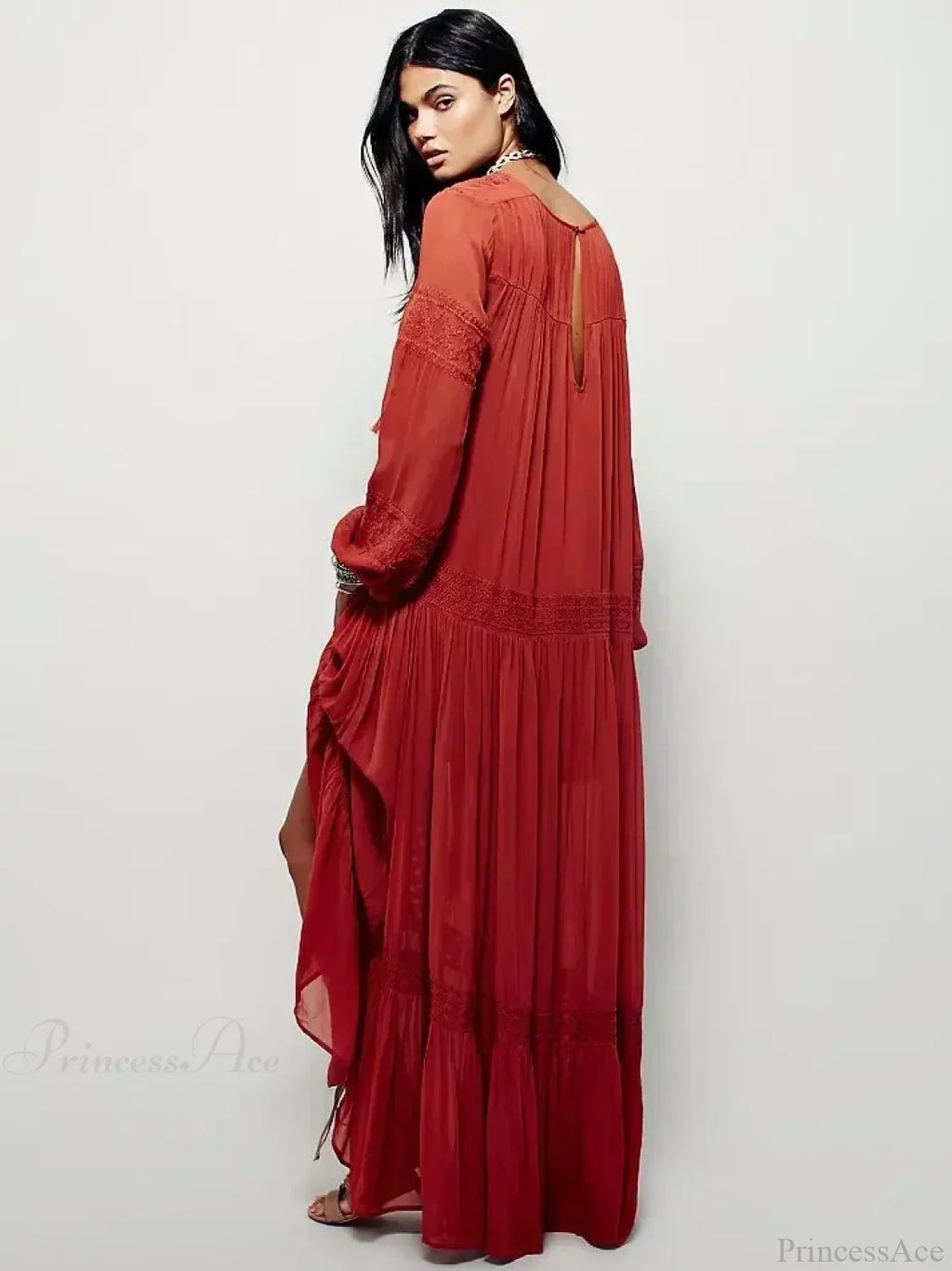 Embroidery Flower V-neck Split Mini Boho Dress image 5