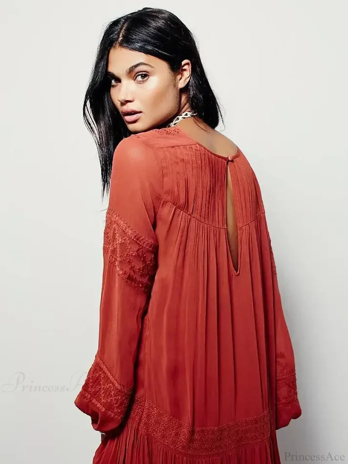 Embroidery Flower V-neck Split Mini Boho Dress image 7
