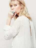Embroidery Flower V-neck Split Mini Boho Dress image 8