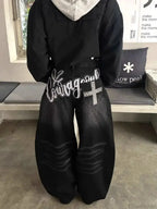 Embroidery Gothic Dark Baggy Pant image 1