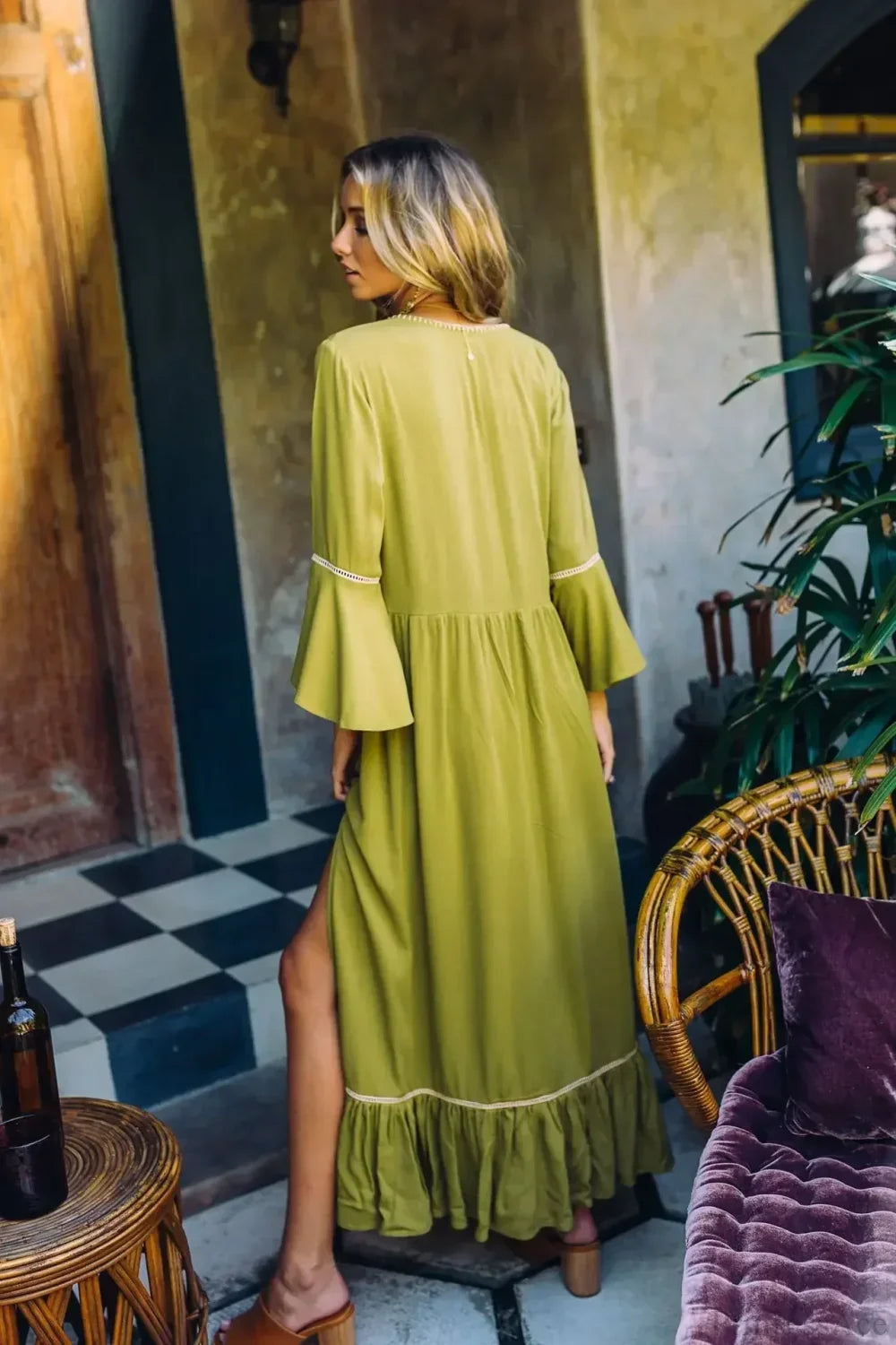 Embroidery Hollow Out Lace Retro White Boho Dress image 3