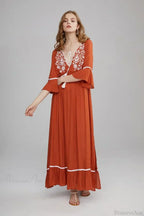 Embroidery Hollow Out Lace Retro White Boho Dress image 8