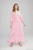 Embroidery Hollow Out Lace Retro White Boho Dress image 9