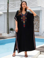 Embroidery Long Dress Beach Cover Up image 5