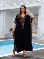 Embroidery Long Dress Beach Cover Up image 1