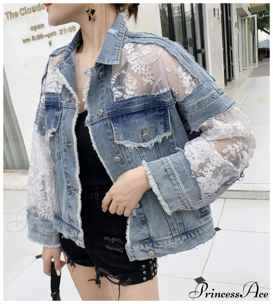 Embroidery Patchwork Stylish Denim Jacket image 11