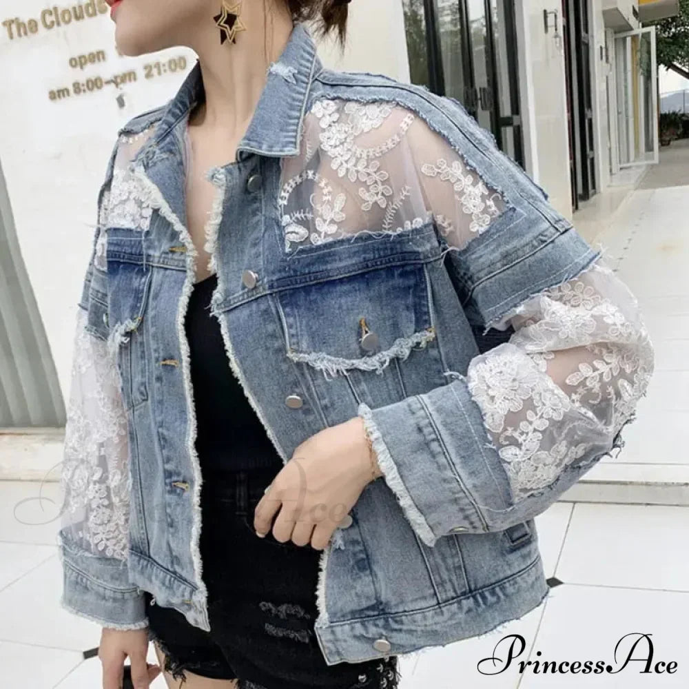 Embroidery Patchwork Stylish Denim Jacket image 4
