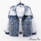 Embroidery Patchwork Stylish Denim Jacket image 18