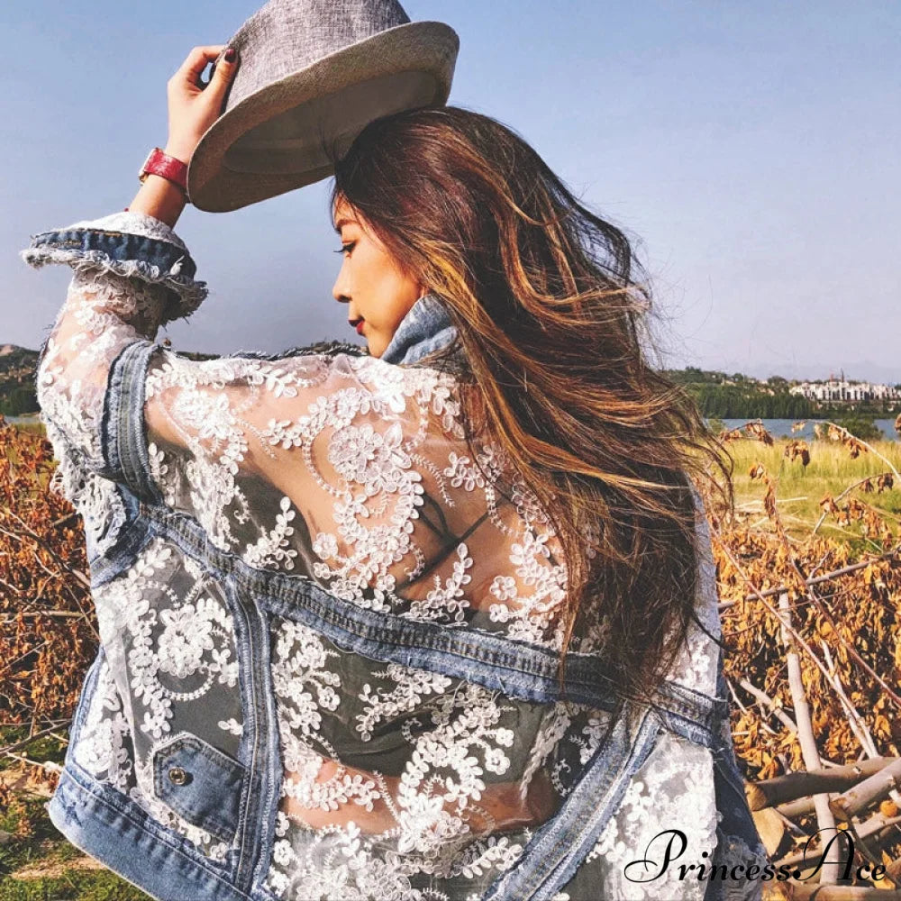 Embroidery Patchwork Stylish Denim Jacket image 1