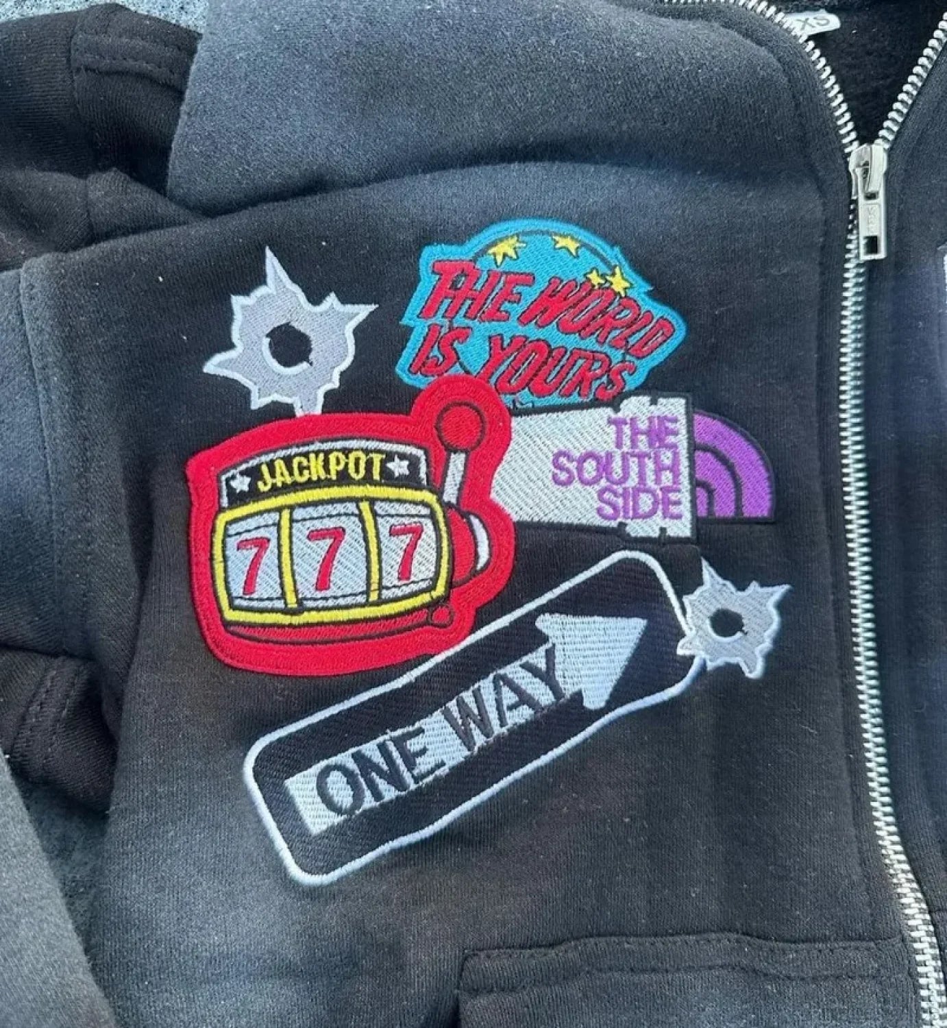 Embroidery Zipper Hoodie image 2