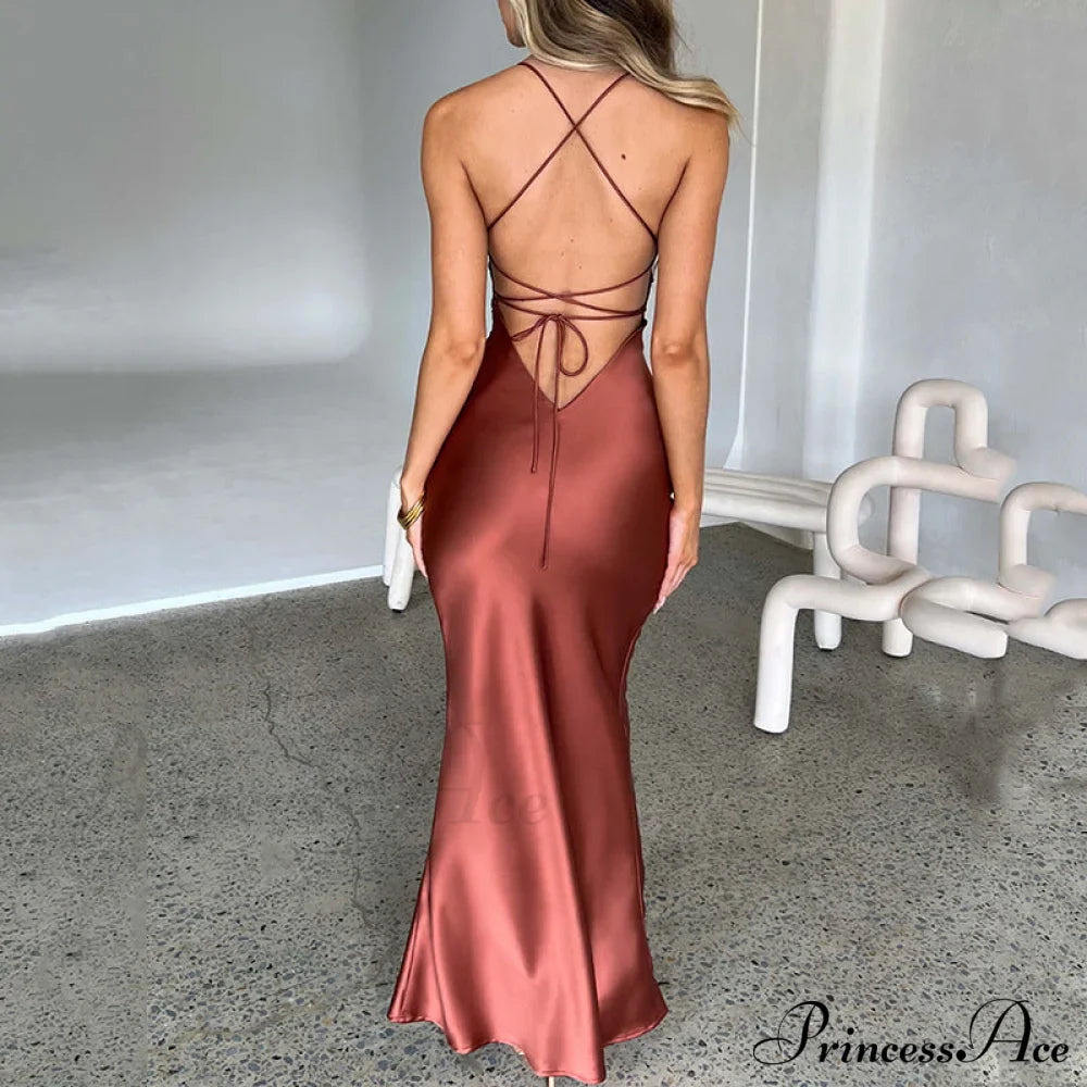 Emilia Satin Draped Gown image 7