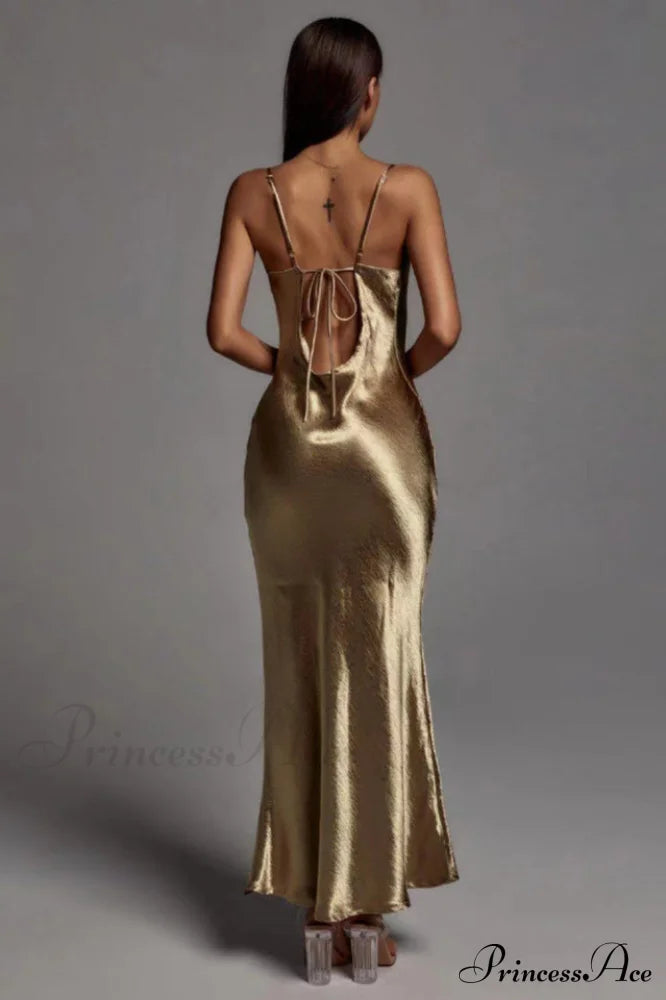 Emily Metallic Gold Maxi Dress image 2