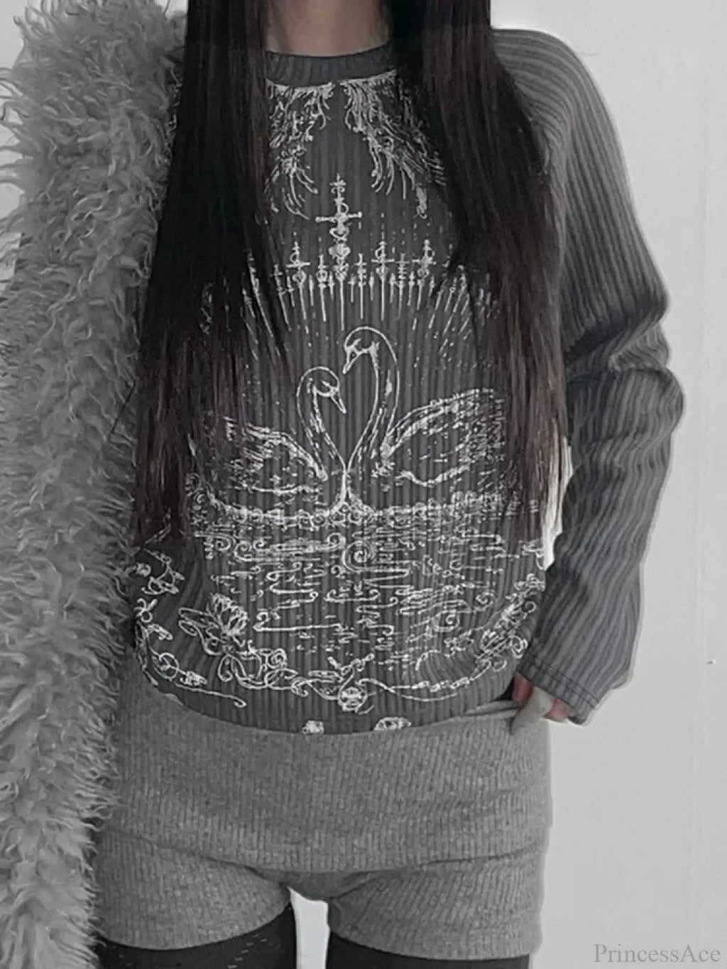 Emo Printed O-neck Knit Top image 5