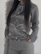 Emo Printed O-neck Knit Top image 3