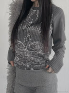 Emo Printed O-neck Knit Top image 6