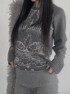 Emotional Printed Round-neck Knit Top image 3