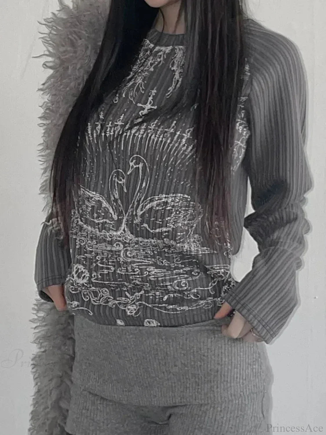 Emotional Printed Round-neck Knit Top image 3