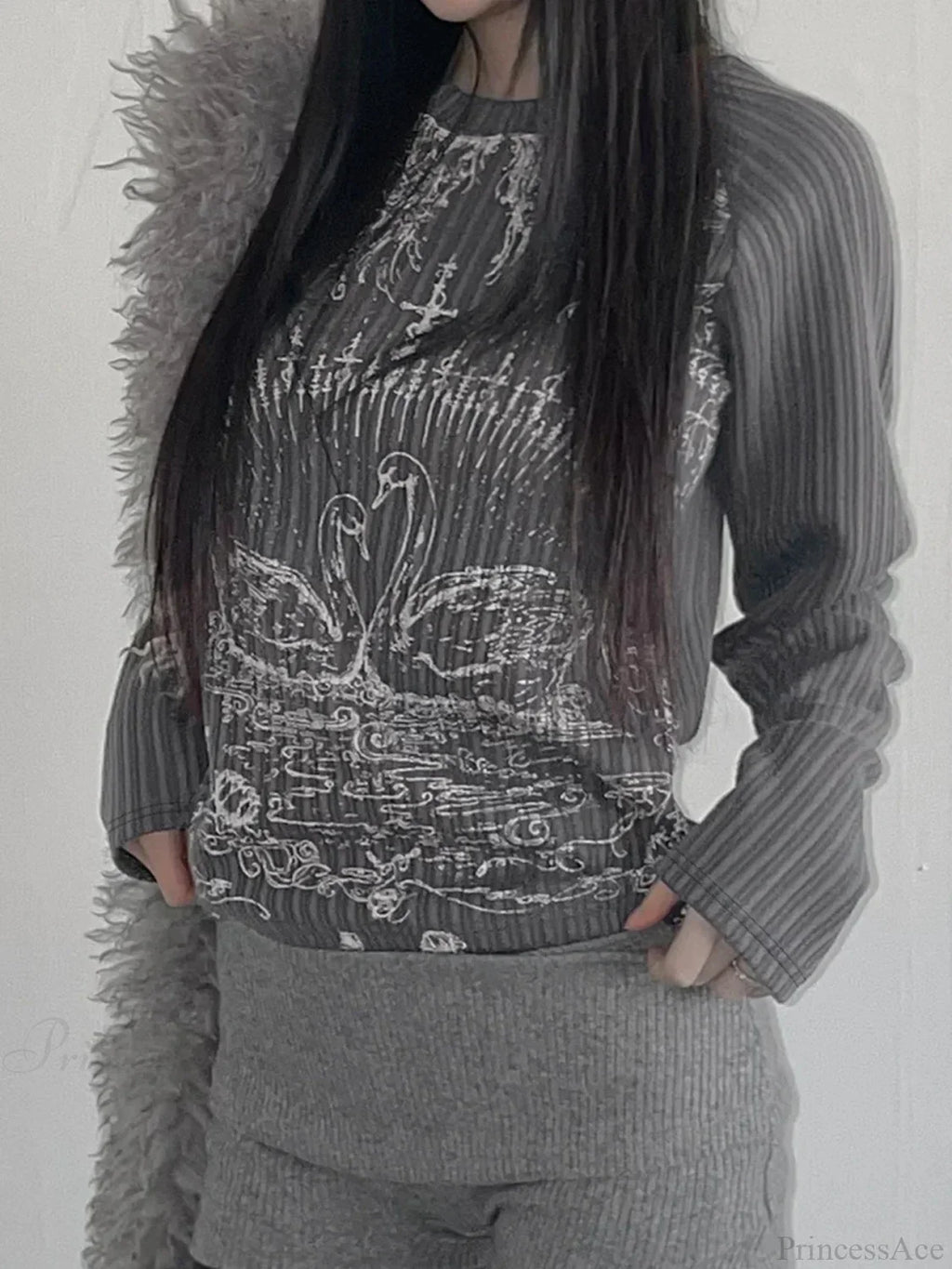 Emotional Printed Round-neck Knit Top image 6