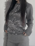 Emotional Printed Round-neck Knit Top image 6