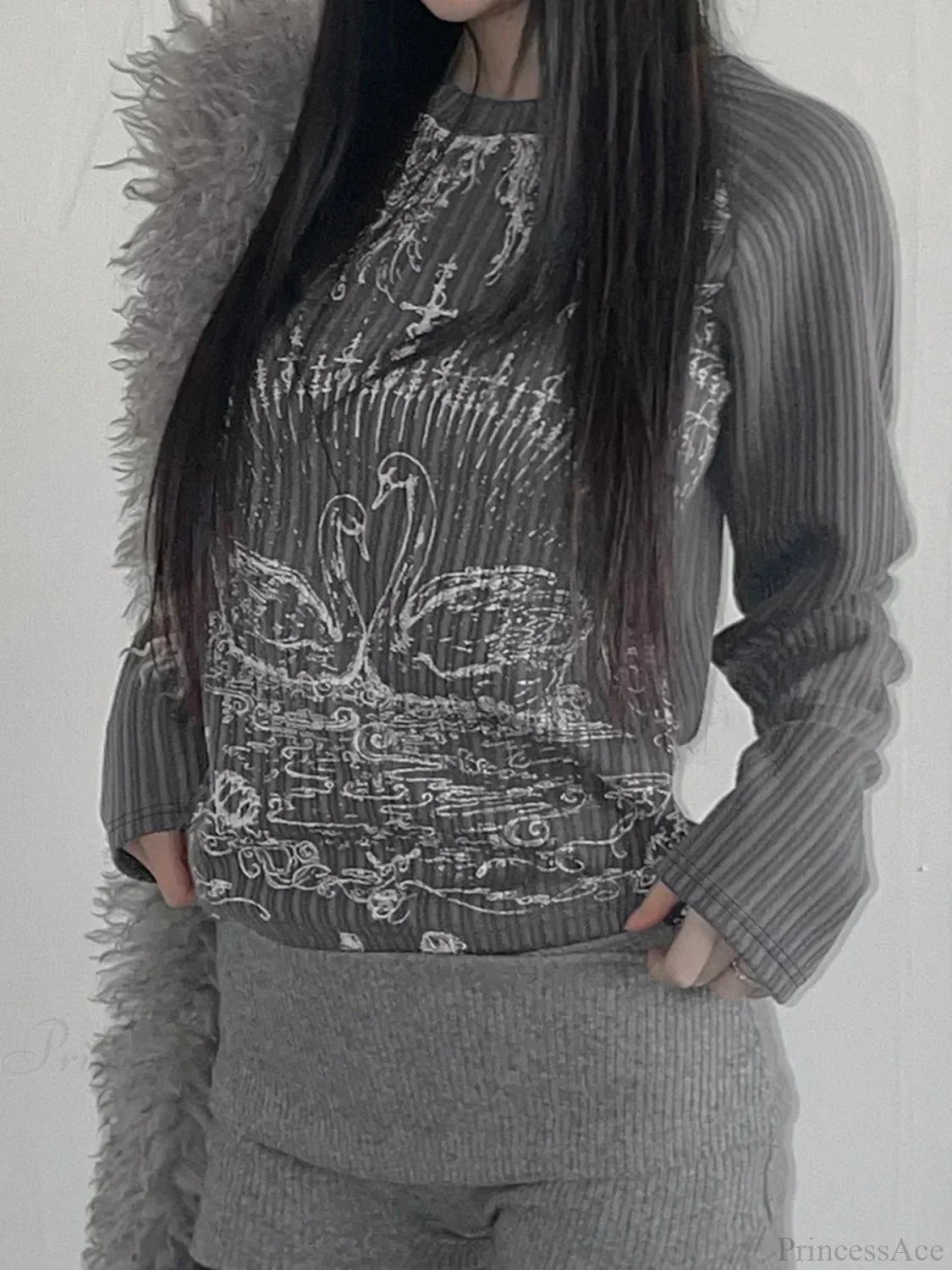 Emotional Printed Round-neck Knit Top image 6