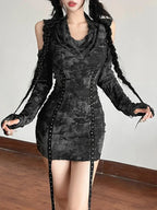 Empty Eyelet Strap Mini Dress image 2