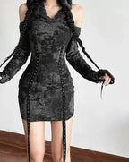 Empty Eyelet Strap Mini Dress image 1