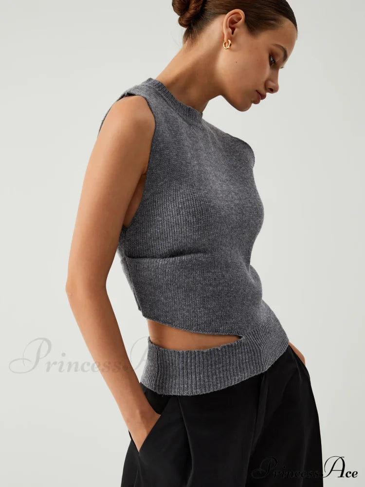 Enlighten Me Graceful Cutout Sweater Vest image 1