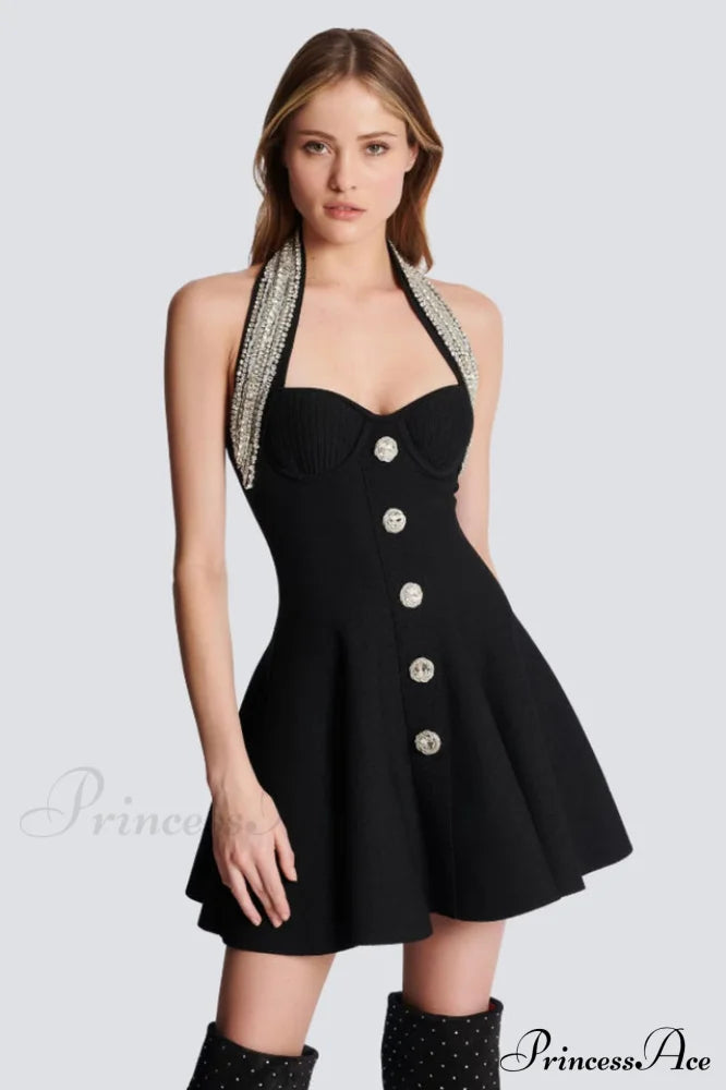 Enya Knit Stylish Backless Mini Dress image 5