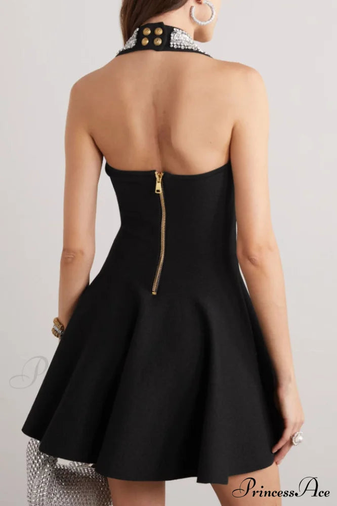 Enya Knit Stylish Backless Mini Dress image 12