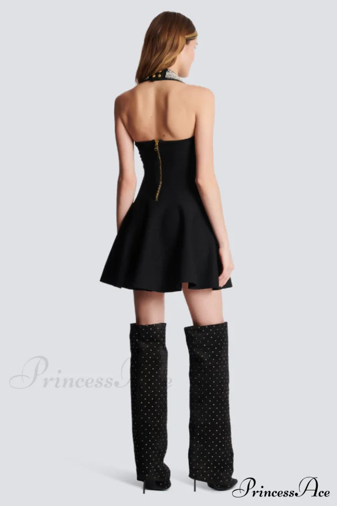 Enya Knit Stylish Backless Mini Dress image 8