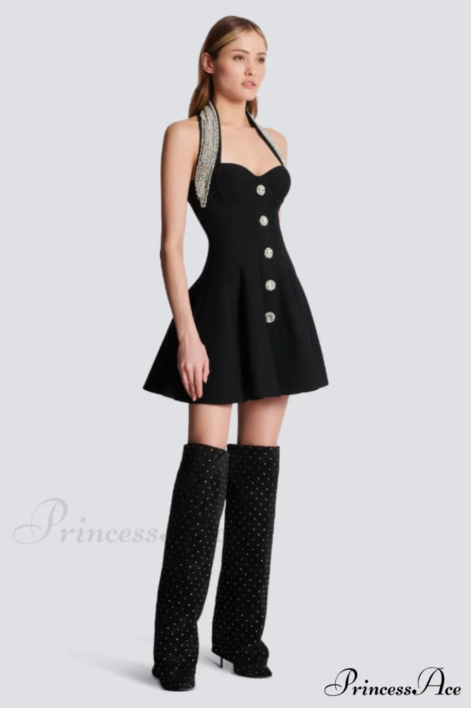 Enya Knit Stylish Backless Mini Dress image 7