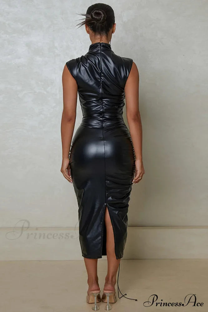 Erica High Stylish Collar Midi Dress image 6