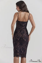 Escala Black Stylish Lace Midi Dress image 5