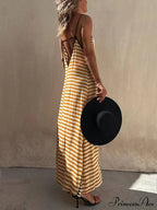 Ethnic Print Backless Charming A-line Maxi Dress image 3