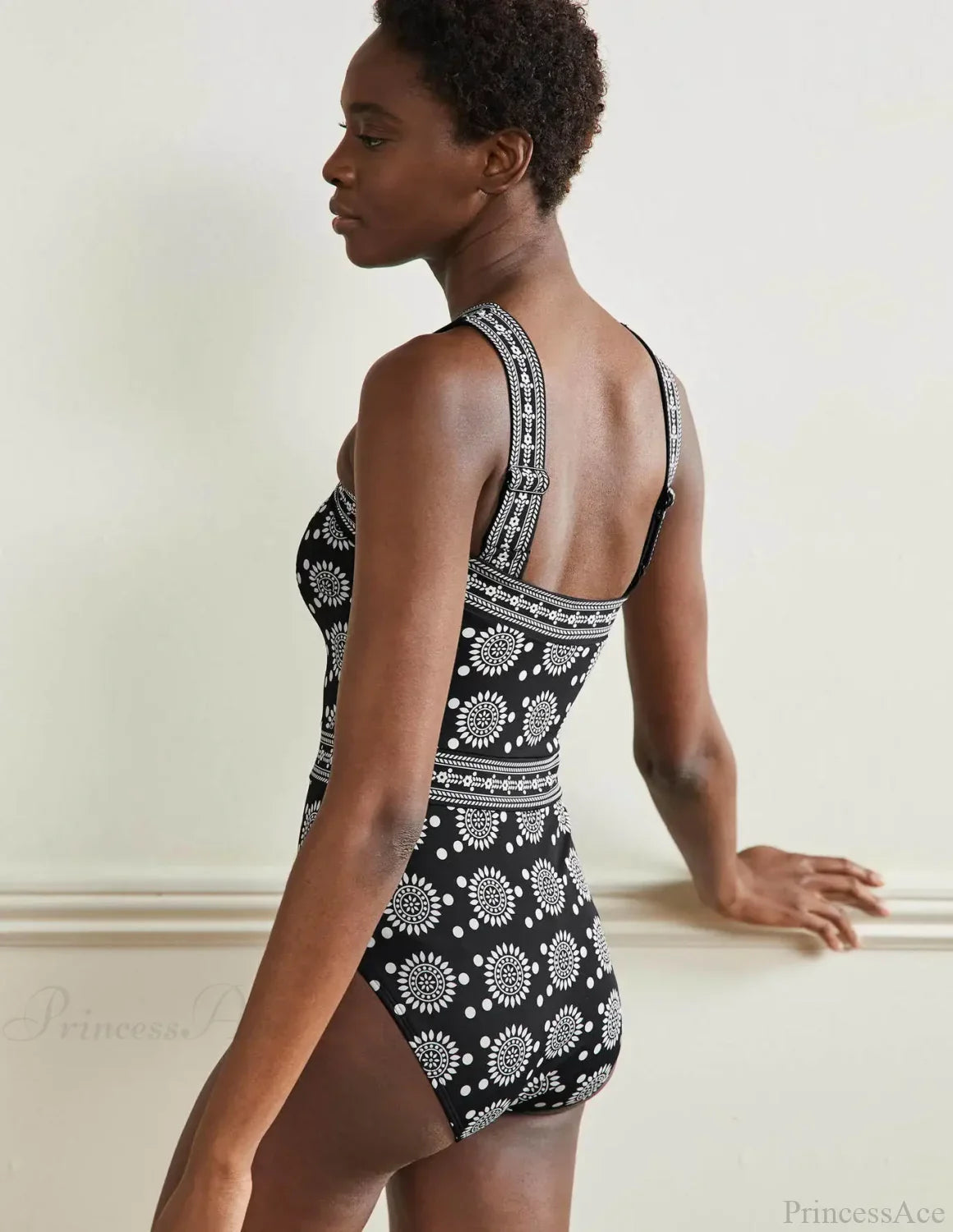 Ethnic Print Retro One Piece Swimsuit image 3