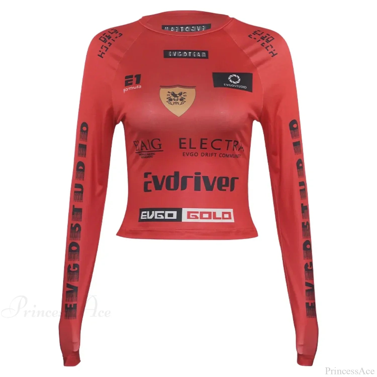 European American Motorcycle Style Letter Print Slim Knit Top image 9