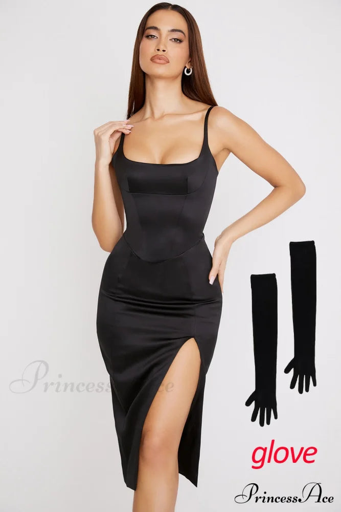 Eve Gown Dress New Women Warm-Season Midi Satin Elegant Black for Party White Night Evening - Years Bodycon Dresses image 7